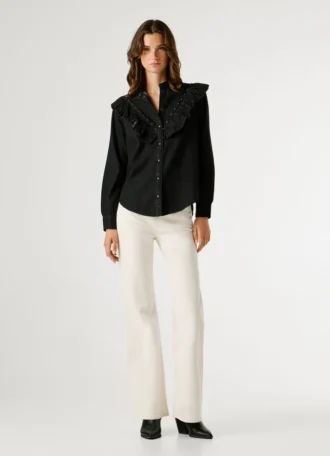 Blouse en denim coupe classique