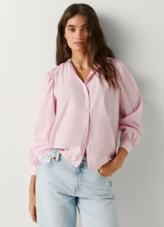 Blouse en popeline rayée