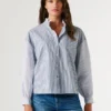 Blouse en popeline rayée Blouse en popeline rayée