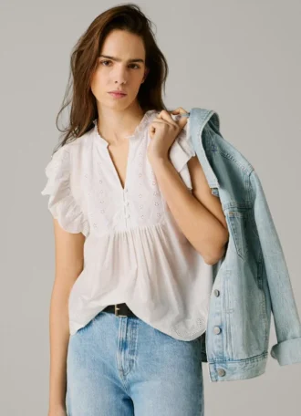 Blouse fluide à manches papillon