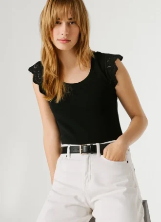 Blouse sans manches à côtes
