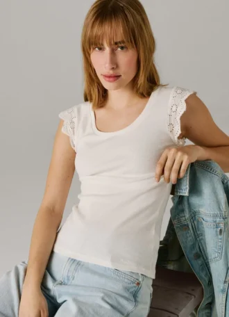 Blouse sans manches à côtes