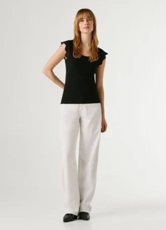 Blouse sans manches à côtes