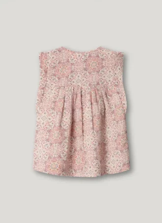 Blouse sans manches à imprimé floral