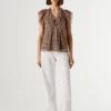 Blouse à volants et col en V Blouse à volants et col en V
