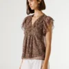 Blouse à volants et col en V Blouse à volants et col en V
