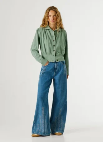 Blouson aviateur à col chemise