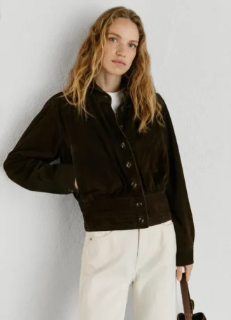 Blouson aviateur en daim