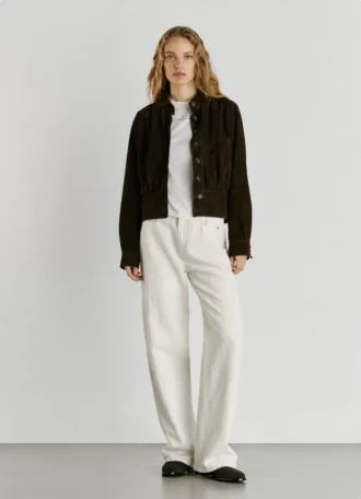 Blouson aviateur en daim
