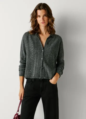 Cardigan en maille à paillettes