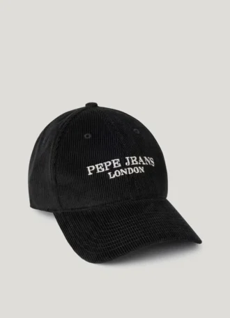 Casquette en velours côtelé avec logo brodé