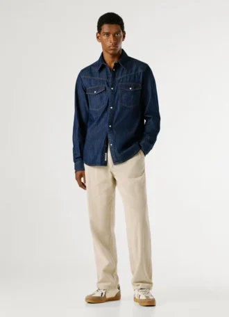 Chemise en denim coupe classique