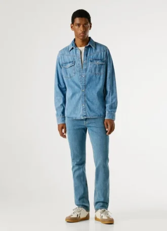 Chemise en denim coupe classique
