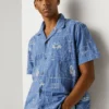 Chemise en popeline à col cubain Chemise en popeline à col cubain