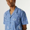 Chemise en popeline à col cubain Chemise en popeline à col cubain