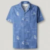 Chemise en popeline à col cubain Chemise en popeline à col cubain