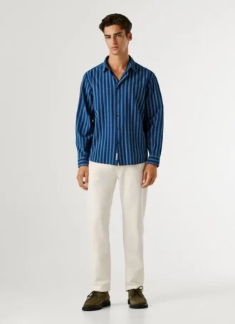 Chemise en popeline rayée