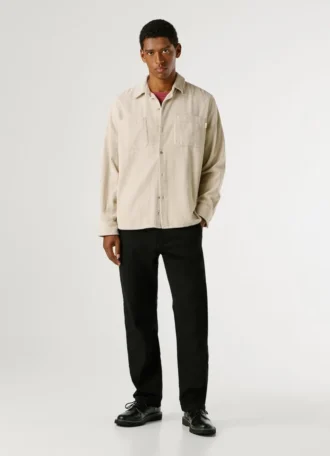Chemise en velours côtelé coupe décontractée