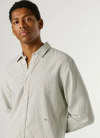 Chemise à imprimé géométrique, coupe classique