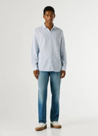 Chemise à imprimé géométrique, coupe classique