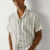 Chemise rayée à col cubain Chemise rayée à col cubain
