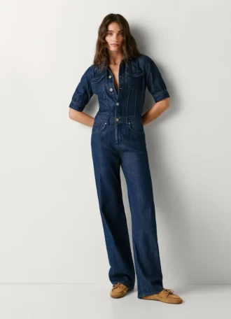 Combinaison longue en denim, coupe classique Combinaison longue en denim, coupe classique