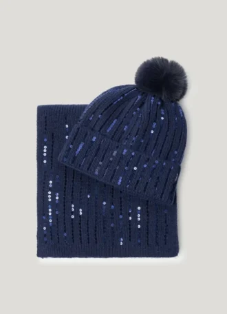 Ensemble chapeau et écharpe à paillettes Ensemble chapeau et écharpe à paillettes