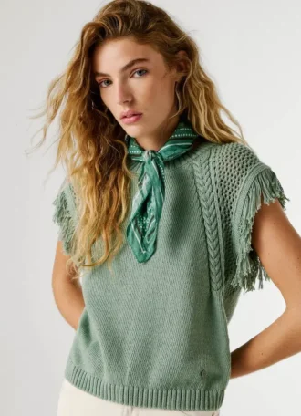Gilet en maille à col rond