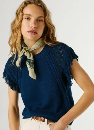 Gilet en maille à col rond