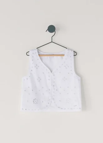 Gilet rembourré avec détails ajourés