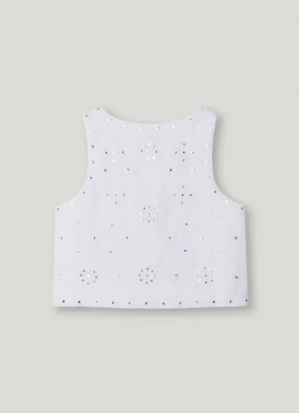 Gilet rembourré avec détails ajourés