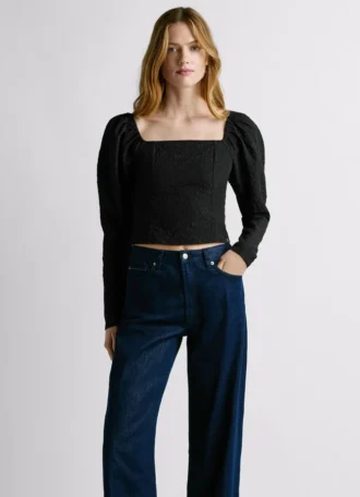 Haut court en jacquard