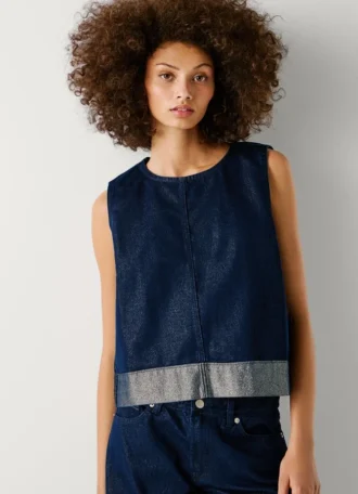 Haut en denim coupe carrée
