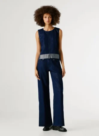 Haut en denim coupe carrée