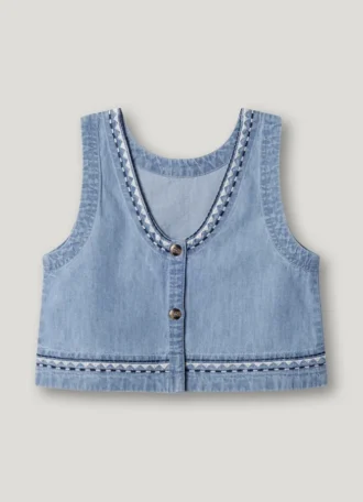 Haut en denim sans manches