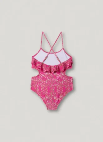 Maillot de bain à découpes florales