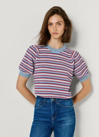 Pull en maille rayé