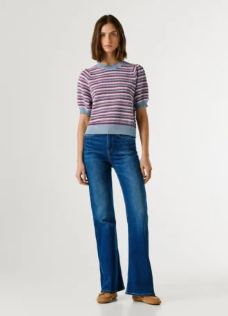 Pull en maille rayé
