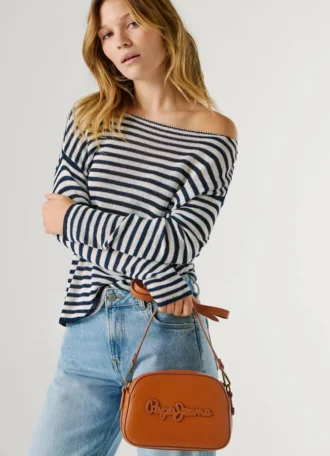 Sac à bandoulière effet cuir avec logo