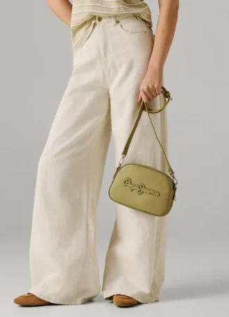 Sac à bandoulière effet cuir avec logo
