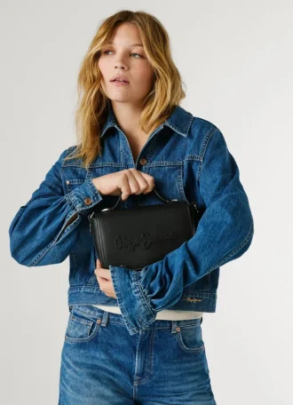 Sac à bandoulière effet cuir avec rabat