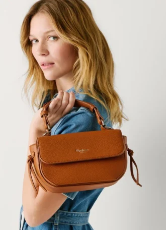 Sac à bandoulière effet cuir avec rabat