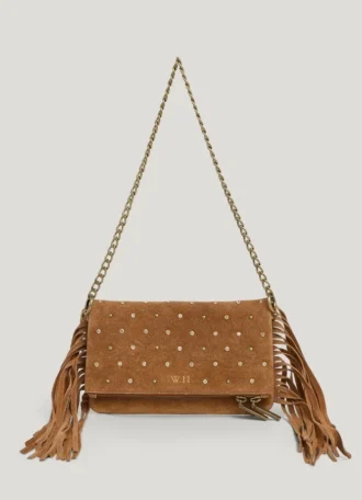 Sac à bandoulière en daim avec franges