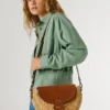 Sac à bandoulière en jute avec rabat