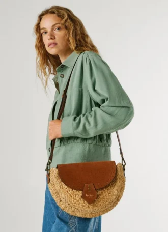 Sac à bandoulière en jute avec rabat