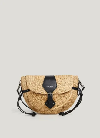 Sac à bandoulière en jute avec rabat