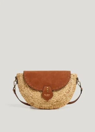Sac à bandoulière en jute avec rabat