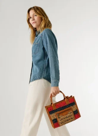 Sac à bandoulière en raphia
