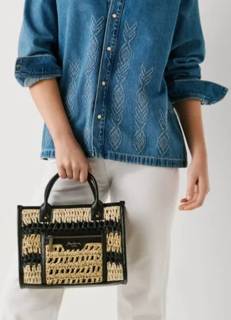 Sac à bandoulière en raphia