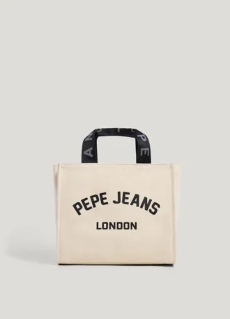 Sac à bandoulière en toile de coton avec logo imprimé
